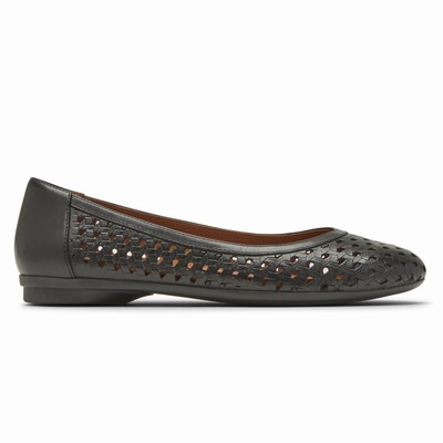 Rockport Cobb Hill Maiika Woven Flache Schuhe Damen Schwarz NPI-982374